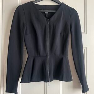 Armani Exchange peplum zip long sleeve top